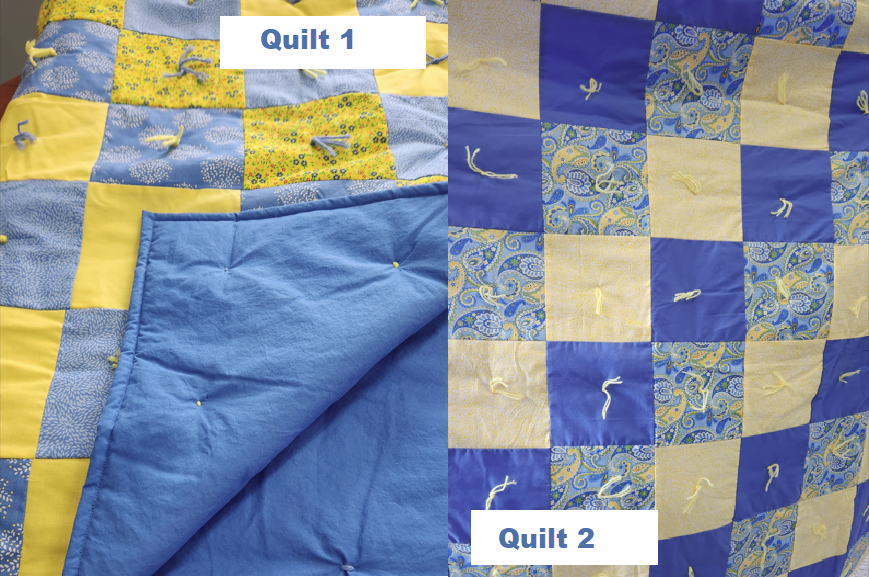 Dalesburg-Made Yellow and Blue Tie Quilts - Two quilts available.

$150/quilt
