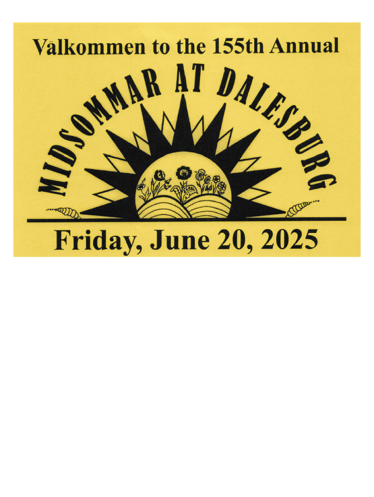 Join us June 20, 2025 for the 155th Midsummer at Dalesburg!